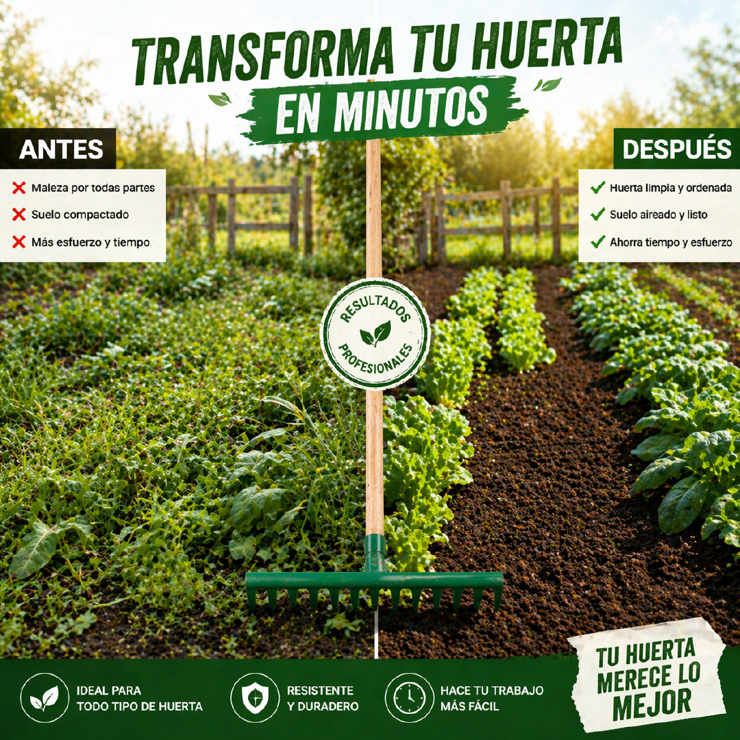 🌿🔥 Rastrillo de acero 12 Dientes 🌱 Transforma tu Jardín 💪