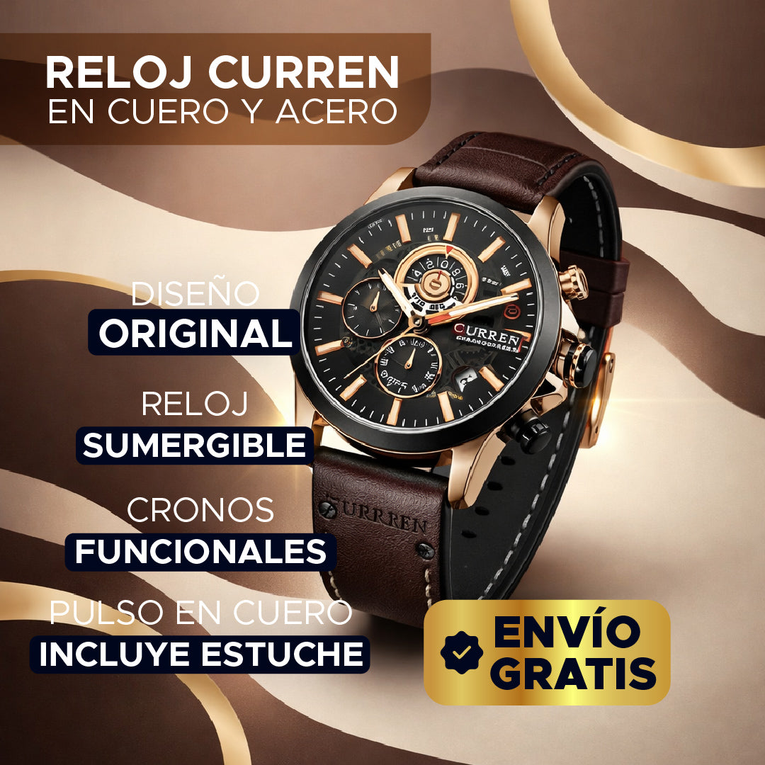 ⌚🔥 RELOJ CURREN EN CUERO Y ACERO – PODER, ELEGANCIA Y PRECISIÓN EN TU MUÑECA 🔥⌚