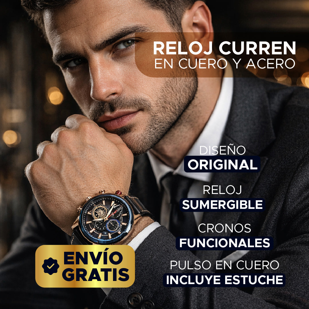 ⌚🔥 RELOJ CURREN EN CUERO Y ACERO – PODER, ELEGANCIA Y PRECISIÓN EN TU MUÑECA 🔥⌚