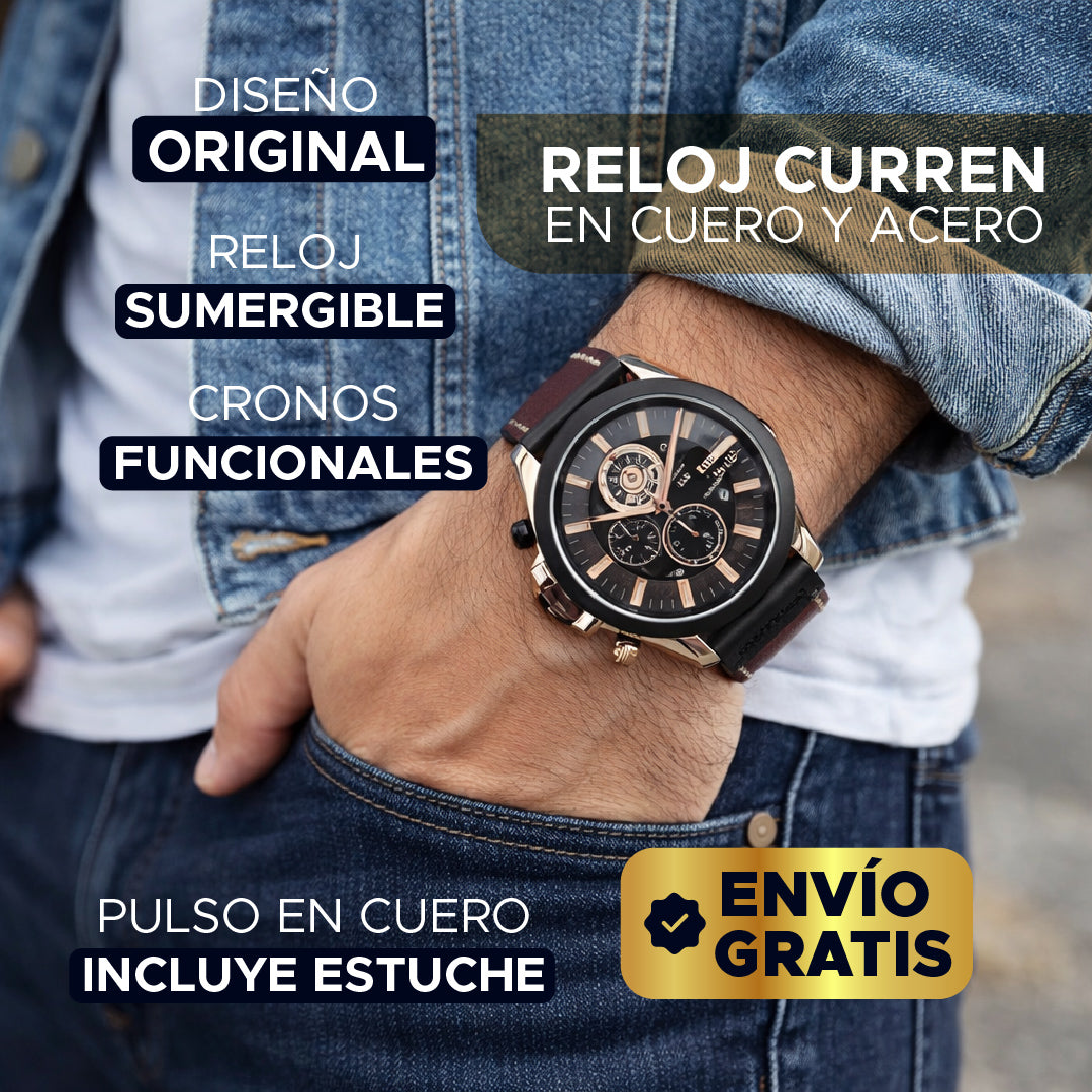 ⌚🔥 RELOJ CURREN EN CUERO Y ACERO – PODER, ELEGANCIA Y PRECISIÓN EN TU MUÑECA 🔥⌚