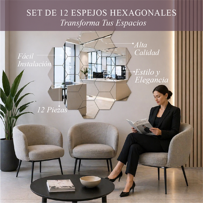 ✨ HEXAGLOW MIRROR 🪞 SET X12 ESPEJOS HEXAGONALES ✨