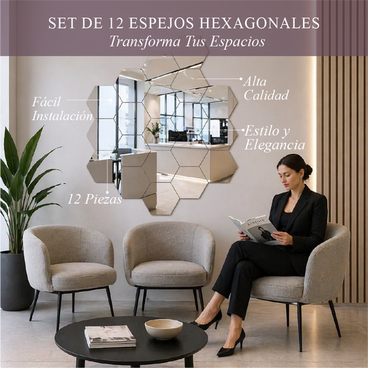 ✨ HEXAGLOW MIRROR 🪞 SET X12 ESPEJOS HEXAGONALES ✨