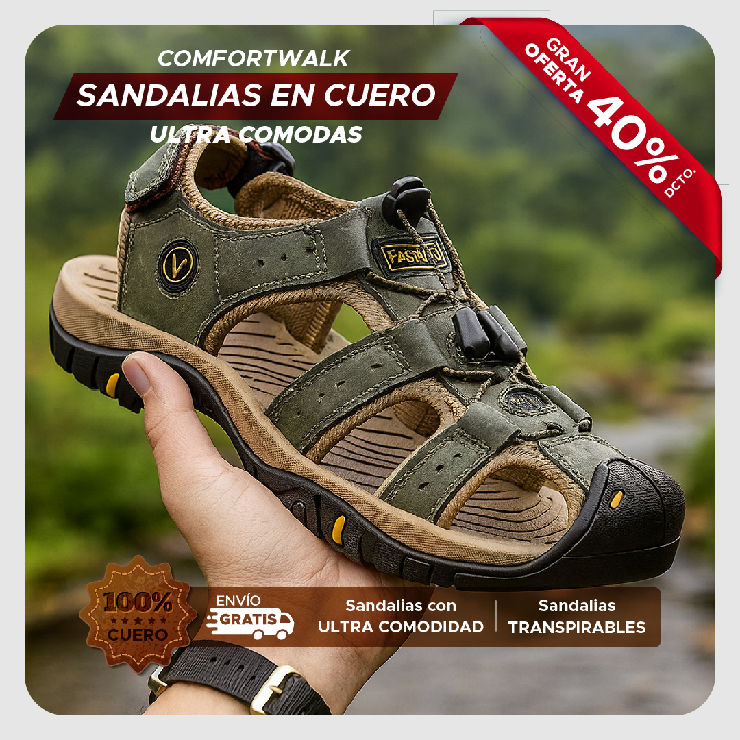 ⭐🦶 COMFORTWALK™ SANDALIAS EN CUERO PARA HOMBRE ULTRA COMODAS 🎉