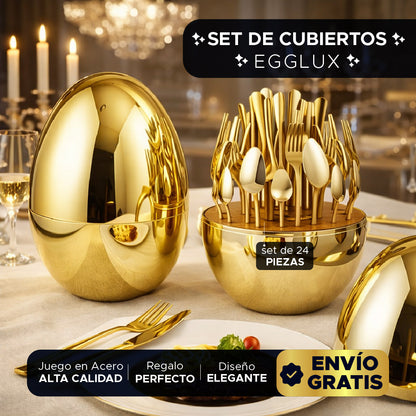🥚💎 EGGLUX™ –  SET DE CUBIERTOS PREMIUM✨
