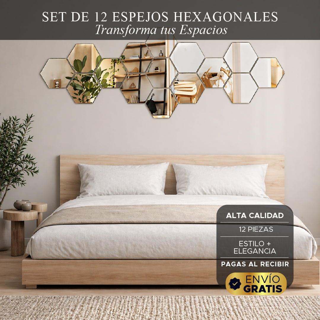 ✨ HEXAGLOW MIRROR 🪞 SET X12 ESPEJOS HEXAGONALES ✨