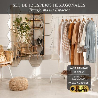 ✨ HEXAGLOW MIRROR 🪞 SET X12 ESPEJOS HEXAGONALES ✨
