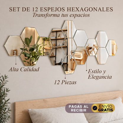 ✨ HEXAGLOW MIRROR 🪞 SET X12 ESPEJOS HEXAGONALES ✨