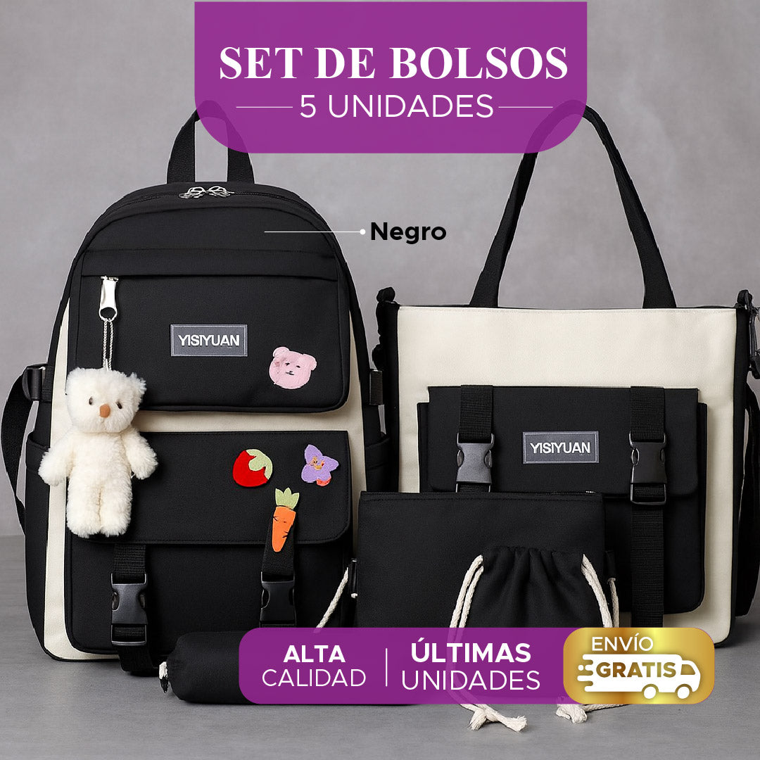 🌸 SET DE BOLSOS 5 UNDS – Elegancia, Espacio y Versatilidad en un Solo Pack ✨👜