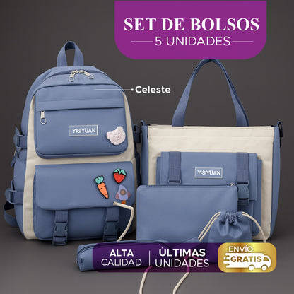 🌸 SET DE BOLSOS 5 UNDS – Elegancia, Espacio y Versatilidad en un Solo Pack ✨👜