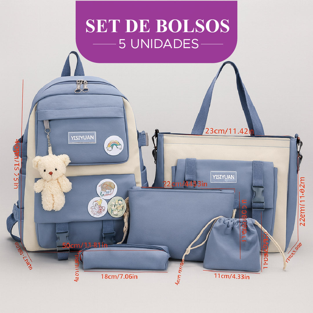 🌸 SET DE BOLSOS 5 UNDS – Elegancia, Espacio y Versatilidad en un Solo Pack ✨👜