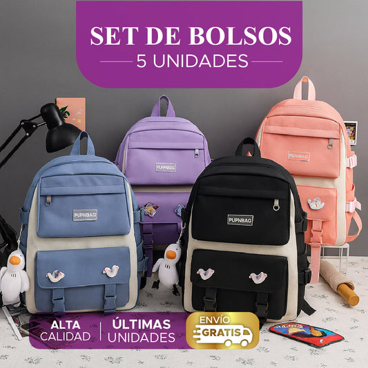 🌸 SET DE BOLSOS 5 UNDS – Elegancia, Espacio y Versatilidad en un Solo Pack ✨👜