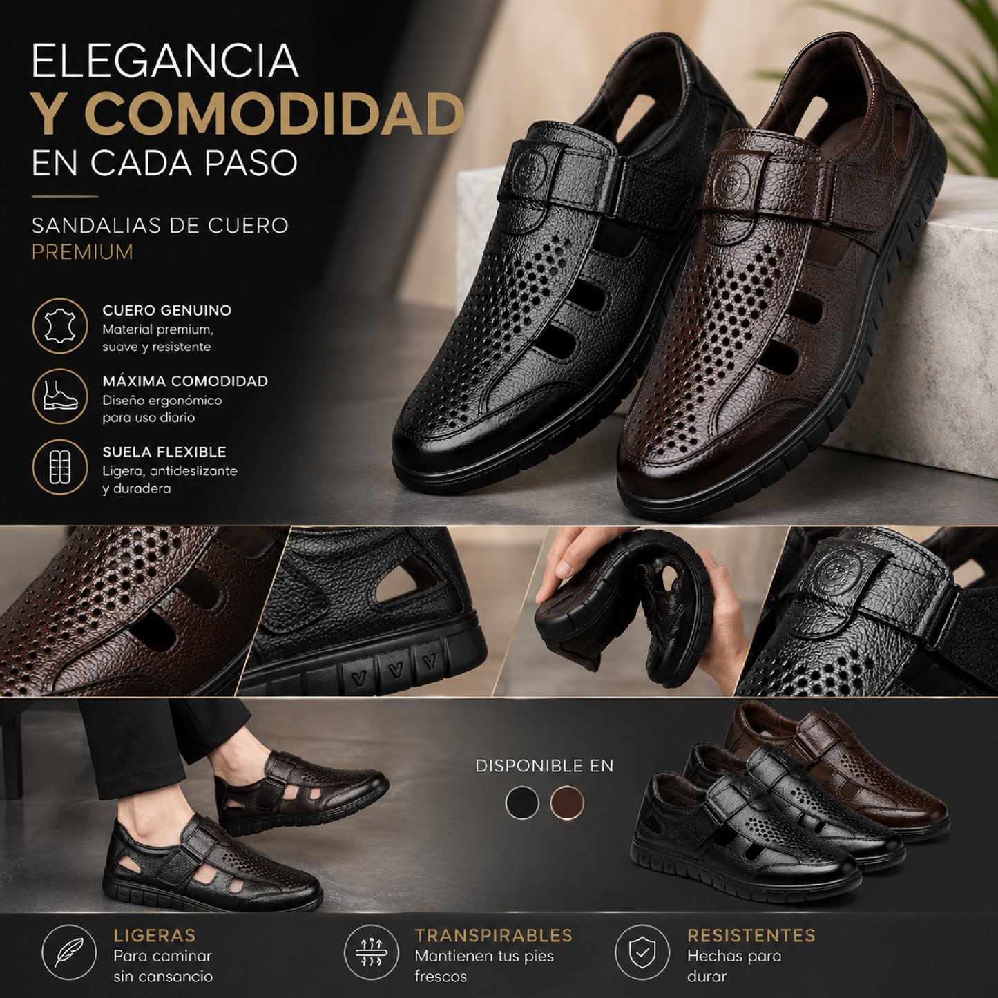 🩴✨ SANDALIAS ORTOPÉDICAS PREMIUM DE CUERO VEGANO✨🩴