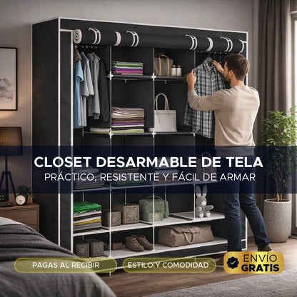 🏡✨ CLOSET DESARMABLE EN TELA ⚡🏡 ORGANIZA TU ESPACIO EN MINUTOS 🔥