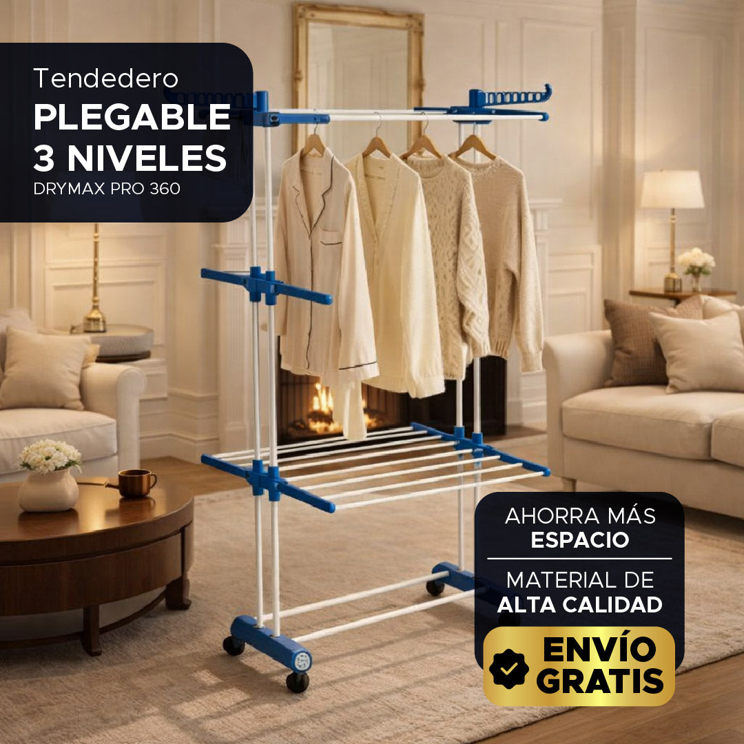 🏠🏙️ Tendedero Plegable de 3 Niveles 🧺✨