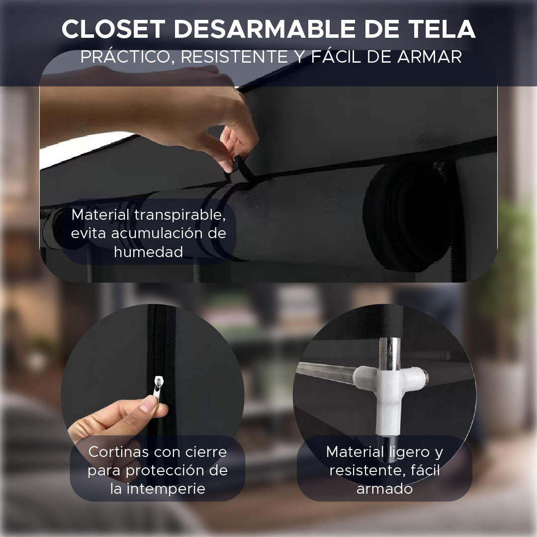 🏡✨ CLOSET DESARMABLE EN TELA ⚡🏡 ORGANIZA TU ESPACIO EN MINUTOS 🔥