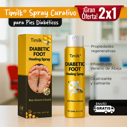 🦶✨ TIMILK® 2x1 SPRAY CURATIVO PARA PIES DIABÉTICOS A BASE DE VENENO DE ABEJASS 🐝