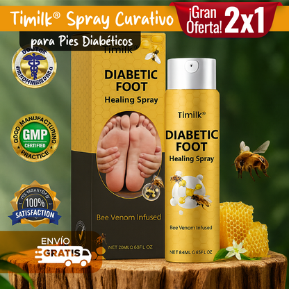 🦶✨ TIMILK® 2x1 SPRAY CURATIVO PARA PIES DIABÉTICOS A BASE DE VENENO DE ABEJASS 🐝