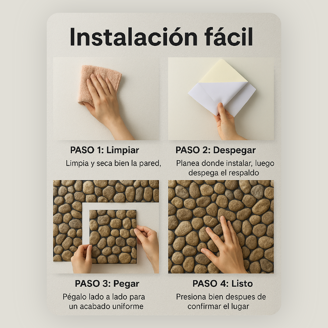 🏡RUSTIC STONE 3D ✨PAGA 1 Y LLEVA 2 PACKS DE STICKER ADHESIVOS X3 C/U