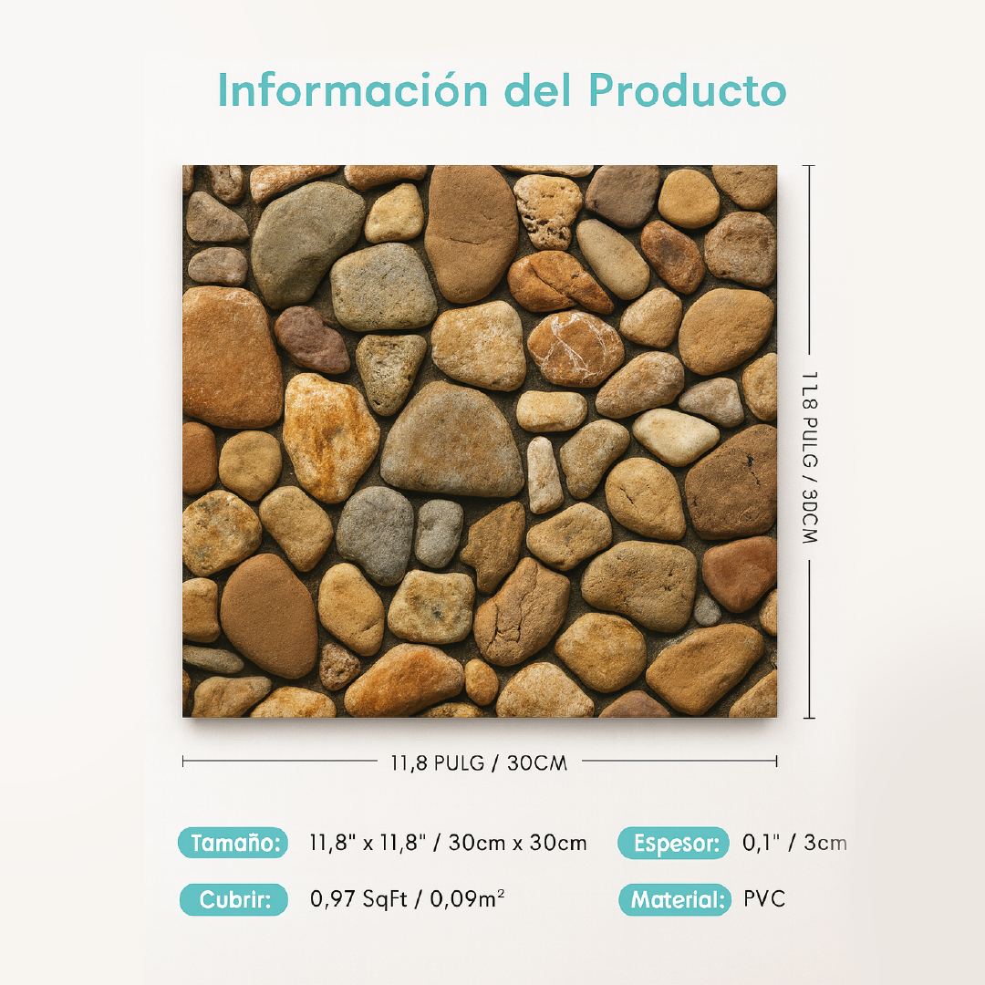 🏡RUSTIC STONE 3D ✨PAGA 1 Y LLEVA 2 PACKS DE STICKER ADHESIVOS X3 C/U