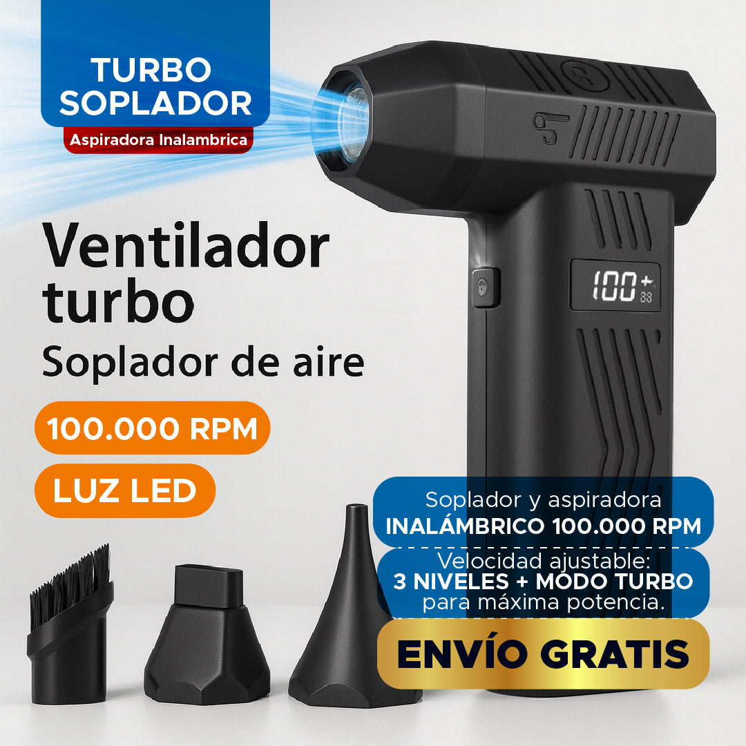 🌬️ TURBO SOPLADOR Y ASPIRADOR INALÁMBRICO 🔥