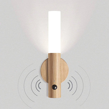 💡WoodGlow™ Lámpara de pared de madera con sensor de movimiento  - inalambrica