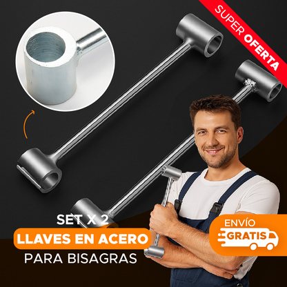 🛠️ LLAVES AJUSTE PRO™ ⚡ SET X 2 LLAVES EN ACERO PARA AJUSTAR BISAGRAS 🛠️