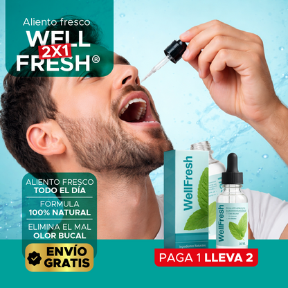 😁 Well Fresh® Spray Bucal🎁🔥Adiós mal aliento 2x1 + ENVÍO GRATIS por tiempo limitado 🚚✨