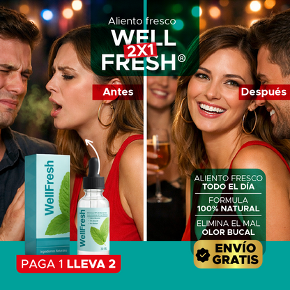 😁 Well Fresh® Spray Bucal🎁🔥Adiós mal aliento 2x1 + ENVÍO GRATIS por tiempo limitado 🚚✨